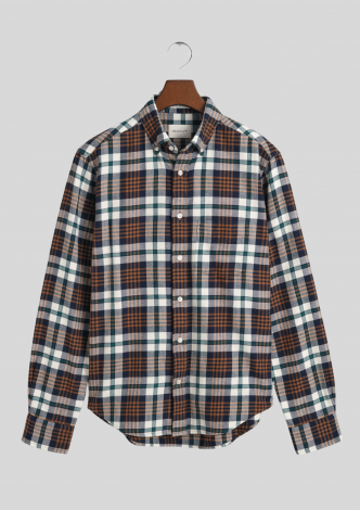 GantSkjortePlaidFlannelShirtCacaoBrownCheck-20