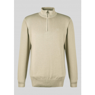 Barbour, Strik, Cotton Half Zip Sweater, Washed Stone