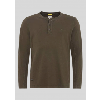 Camel Active, T-shirt, LS Henley, Army 