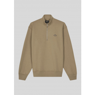 Mads Nørgaard, Sweatshirt, Standard Half Zip Logo, Lead Grey 