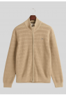 Gant, Stik Cardigan, Stripe Texture, Sand 