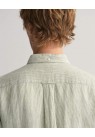 Gant, Skjorte SS, Striped Linen, Green Stripe