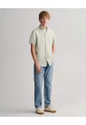 Gant, Skjorte SS, Striped Linen, Green Stripe