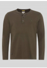 Camel Active, T-shirt, LS Henley, Army 