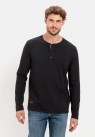 Camel Active, T-shirt, LS Henley, Black 