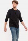 Camel Active, T-shirt, LS Henley, Black 