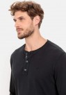 Camel Active, T-shirt, LS Henley, Black 