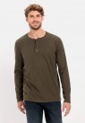 Camel Active, T-shirt, LS Henley, Army 