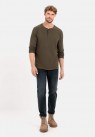 Camel Active, T-shirt, LS Henley, Army 