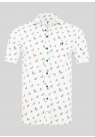 R2, Skjorte SS, Wing Surf Print Stretch Short Sleeve