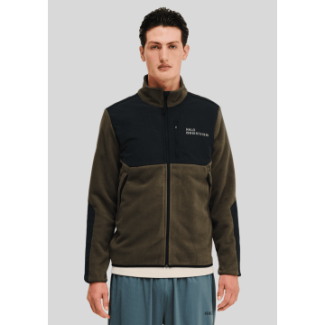 Halo, Overtøj, Blocked Zip Fleece Jacket, Major Brown