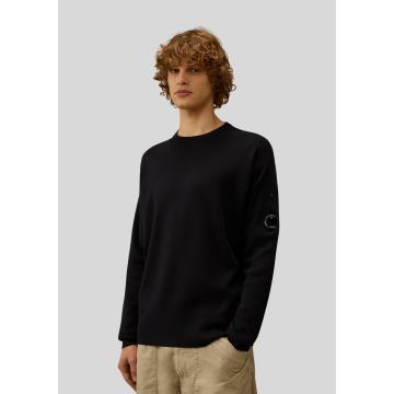 C.P. Company, Strik, Cotton Sea Island Lens Sweater, Total Eclipse