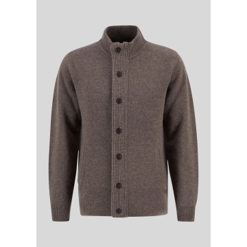 Barbour, Strik, Essential Elbow-Patch Cardigan, Dark Stone 