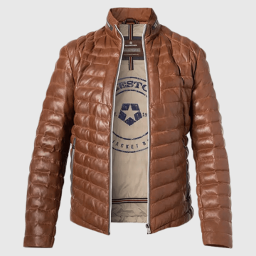 Milestone, Overtøj, Malik Leather Jacket, Cognac