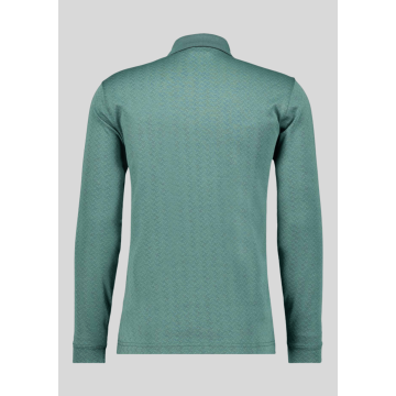 Ragman, Polo Langærmet, Microfiber Jacqaurd, Moss Green 