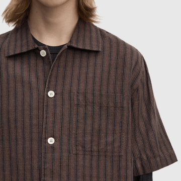 Another Aspect, Skjorte SS, Another Shirt 2.0, Brown Stripe 