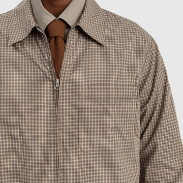 Another Aspect, Overshirt Another Zip Shirt 1.0 JPN, Khaki/Brown Check 