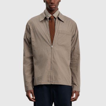 Another Aspect, Overshirt Another Zip Shirt 1.0 JPN, Khaki/Brown Check 