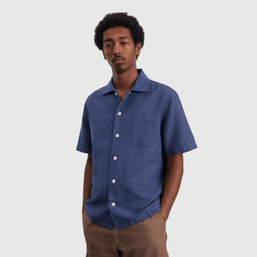 Another Aspect, Skjorte SS, Another Shirt 2.0, Indigo Stripe