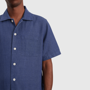 Another Aspect, Skjorte SS, Another Shirt 2.0, Indigo Stripe