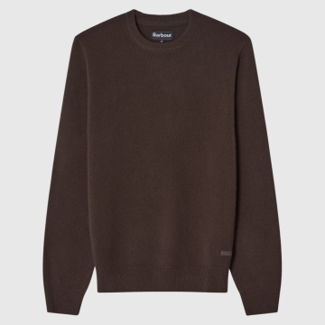Barbour, Strik, Essential Crew-Neck Jumper, Brown