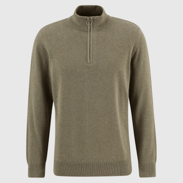 Barbour, Strik, Cotton Quarter-Zip Jumper, Smokey Olive 