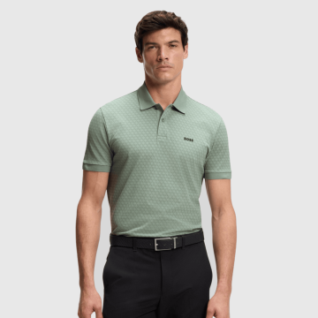Boss, Polo, Goc Chip Pattern, Light Green