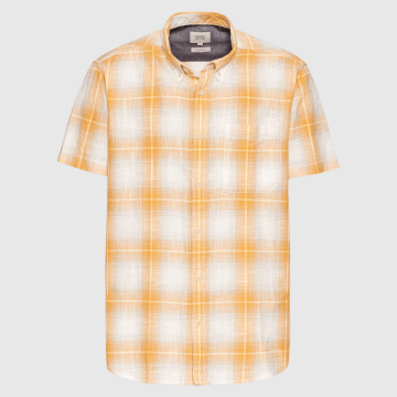 Camel Active, Skjorte SS, Checked Shirt, Orange 