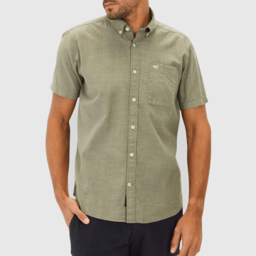 Camel Active, Skjorte SS, Light Striped Shirt, Green 