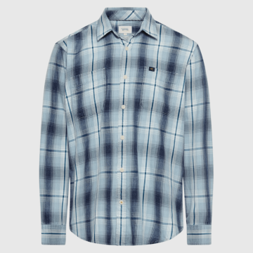 Camel Active, Skjorte, Checked Pocket, Grey-Blue 