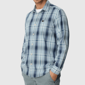 Camel Active, Skjorte, Checked Pocket, Grey-Blue 