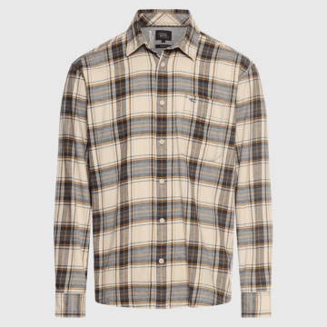 Camel Active, Skjorte, Lightweight Flannel, Beige Check 
