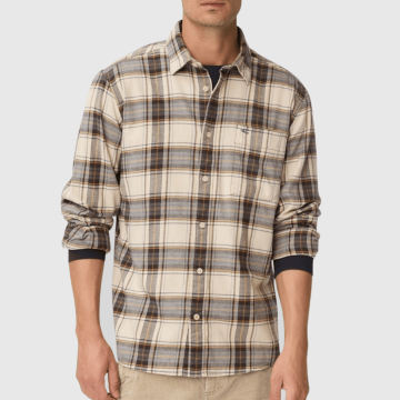 Camel Active, Skjorte, Lightweight Flannel, Beige Check 