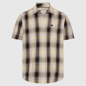 Camel Active, Skjorte SS, Light Cotton, Yellow Check