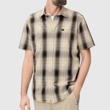 Camel Active, Skjorte SS, Light Cotton, Yellow Check