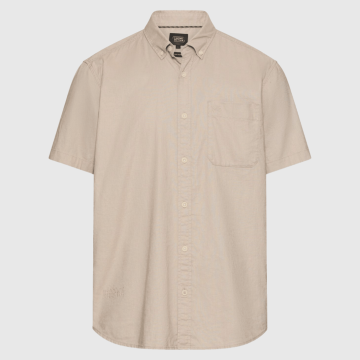 Camel Active, Skjorte SS, Cotton-Linen Blend, Biege 
