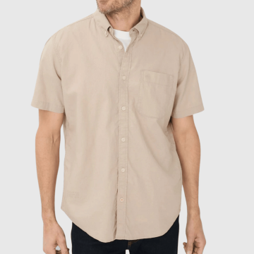 Camel Active, Skjorte SS, Cotton-Linen Blend, Biege 