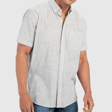 Camel Active, Skjorte SS, Fine Stripes, Light Grey