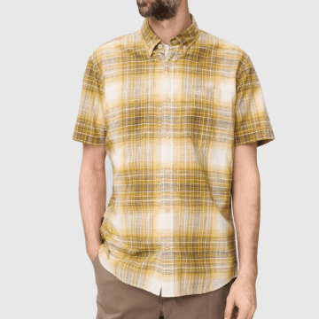 Camel Active, Skjorte SS, Cotton Check, Yellow 