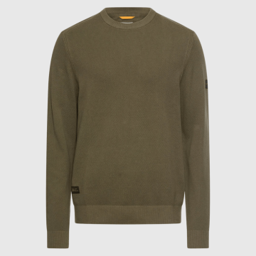 Camel Active, Strik, Knitted Crewneck Sweater, Dark Green