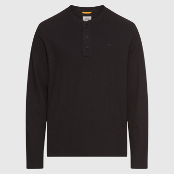 Camel Active, T-shirt, LS Heavy Henley, Black 