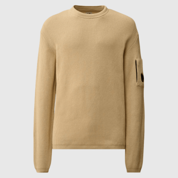 C.P. Company, Strik, Cotton Sea Island Chunky Lens Sweater, Frozen Dew