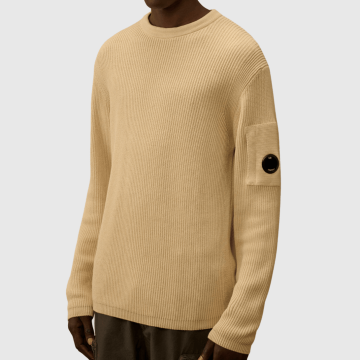 C.P. Company, Strik, Cotton Sea Island Chunky Lens Sweater, Frozen Dew