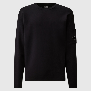 C.P. Company, Strik, Cotton Sea Island Lens Sweater, Total Eclipse