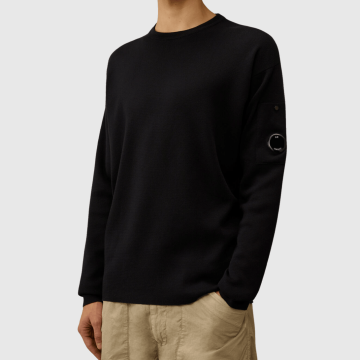 C.P. Company, Strik, Cotton Sea Island Lens Sweater, Total Eclipse