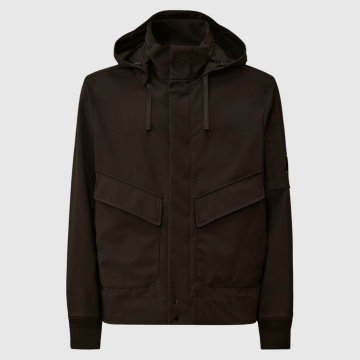 C.P. Company, Overtøj, Shell-R Hooded Lens Jacket, Black