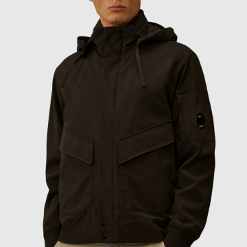 C.P. Company, Overtøj, Shell-R Hooded Lens Jacket, Black