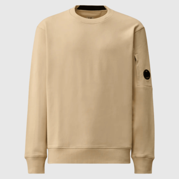 C.P. Company, Sweatshirt, Fleece Raised Fleece Crew Lens, Frozen Dew