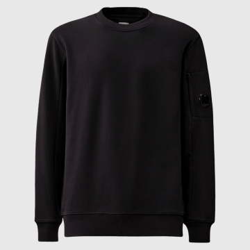 C.P. Company, Sweatshirt, Fleece Raised Fleece Crew Lens, Total Eclipse