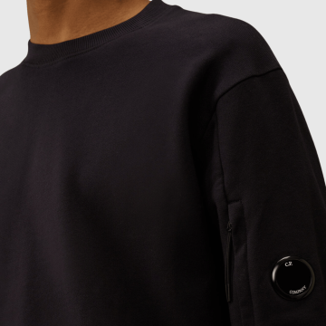 C.P. Company, Sweatshirt, Fleece Raised Fleece Crew Lens, Total Eclipse